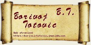 Borivoj Totović vizit kartica
